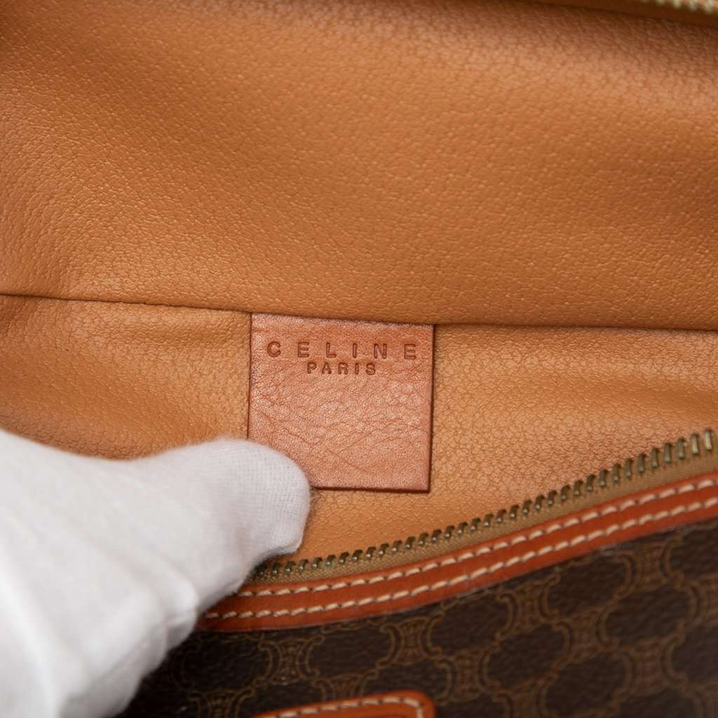 Celine Macadam Coated Canvas Vanity Bag Brown Very good condition - Box View