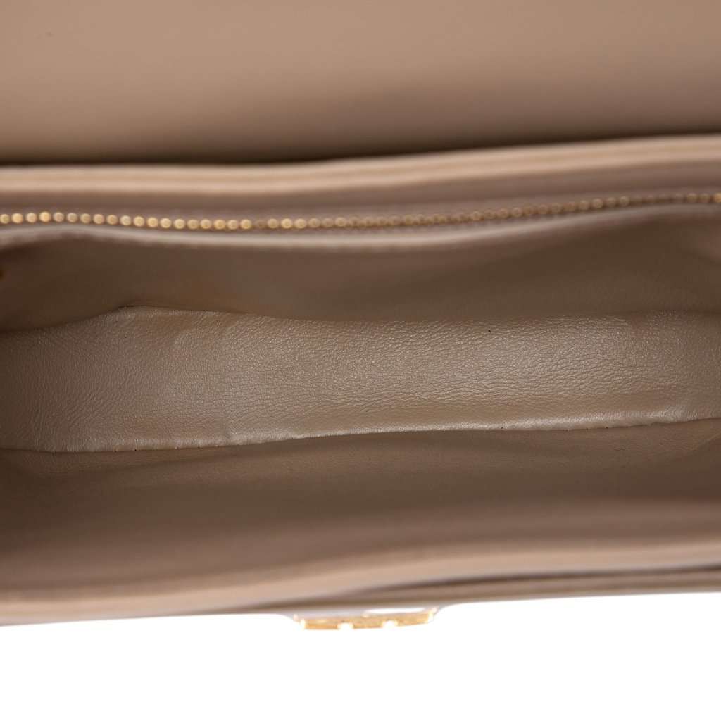 Celine Teen Shiny Calfskin Triomphe Besace Clea Crossbody Beige Leather Very good - Model View