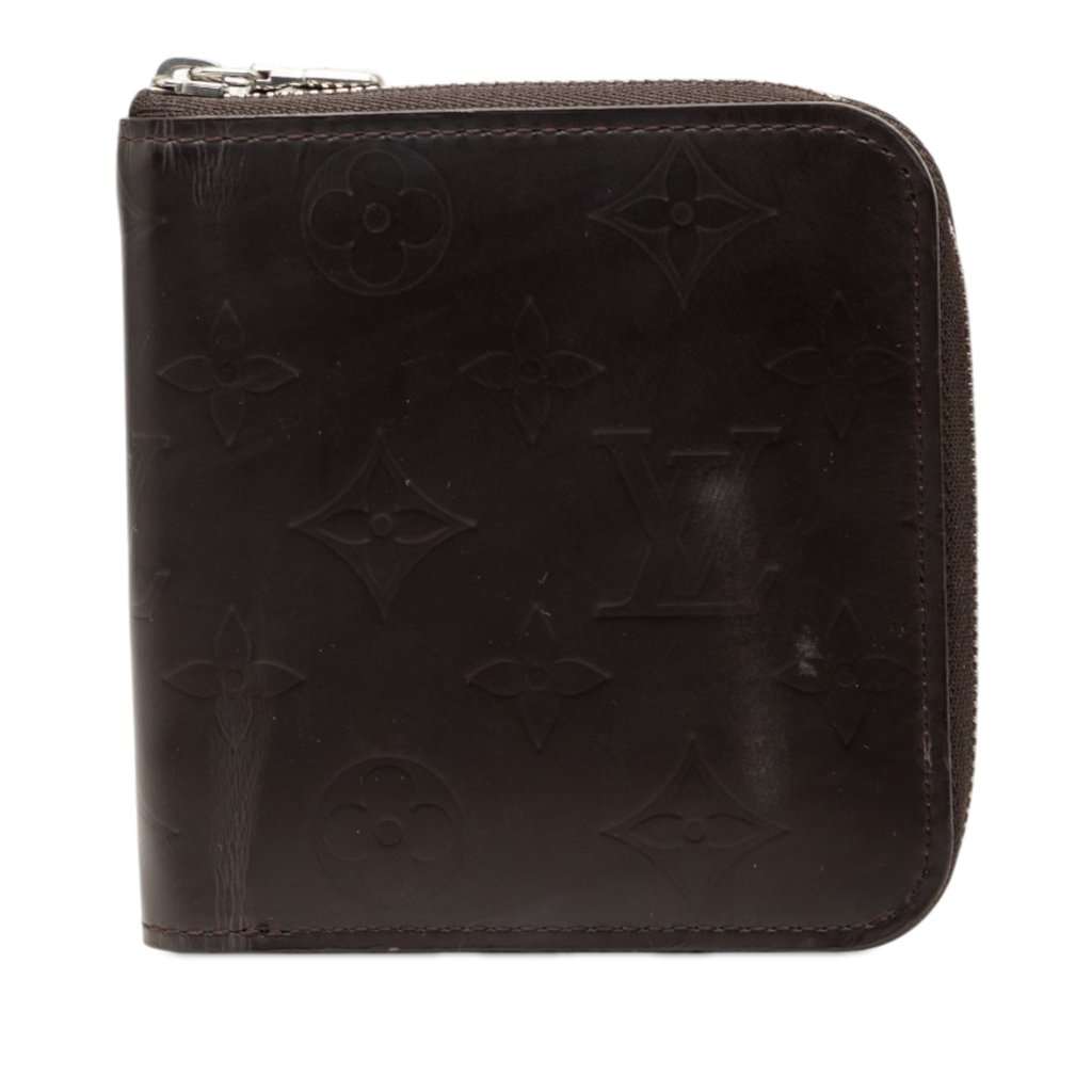 Louis Vuitton Monogram Glace Zippy Wallet Brown Leather Very good condition - Front View