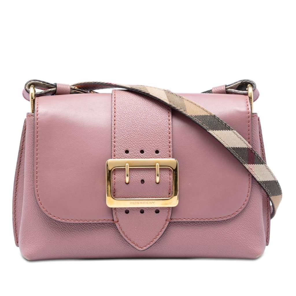 Burberry Small Leather Medley Buckle Crossbody Pink Leather Very good condition - Front View