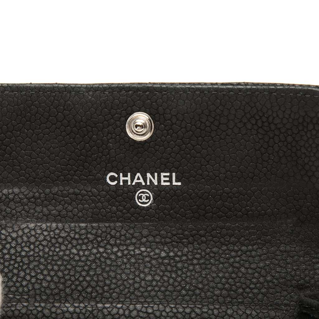 Chanel CC Quilted Caviar Flap Card Holder Black Leather Very good - Box View