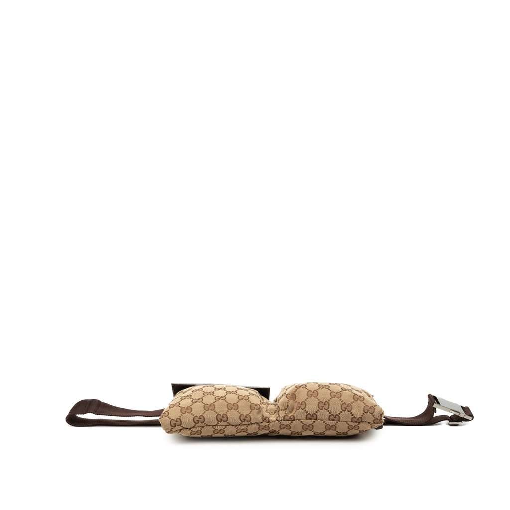 Gucci GG Canvas Double Pocket Belt Bag Beige Very good condition - Inside View