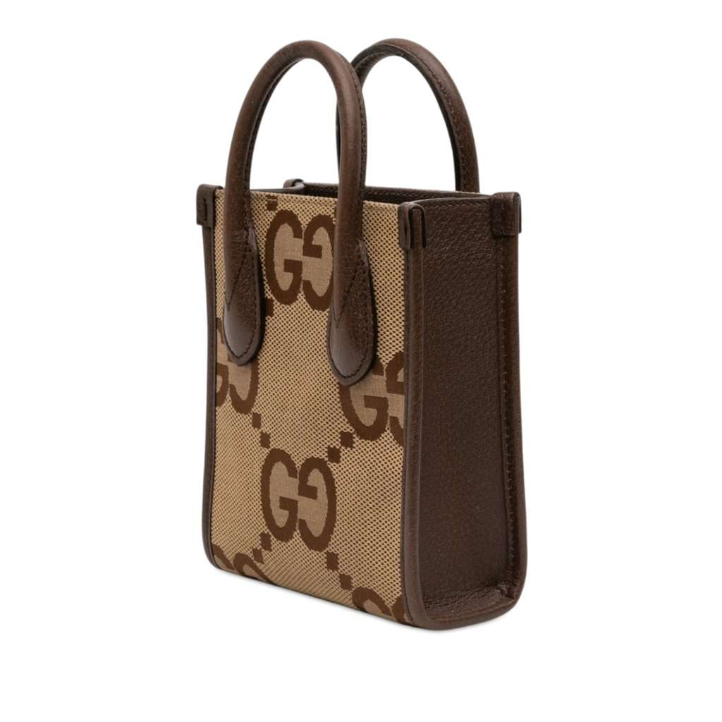 Gucci Mini Jumbo GG Canvas Web Satchel Beige Very good - Back View