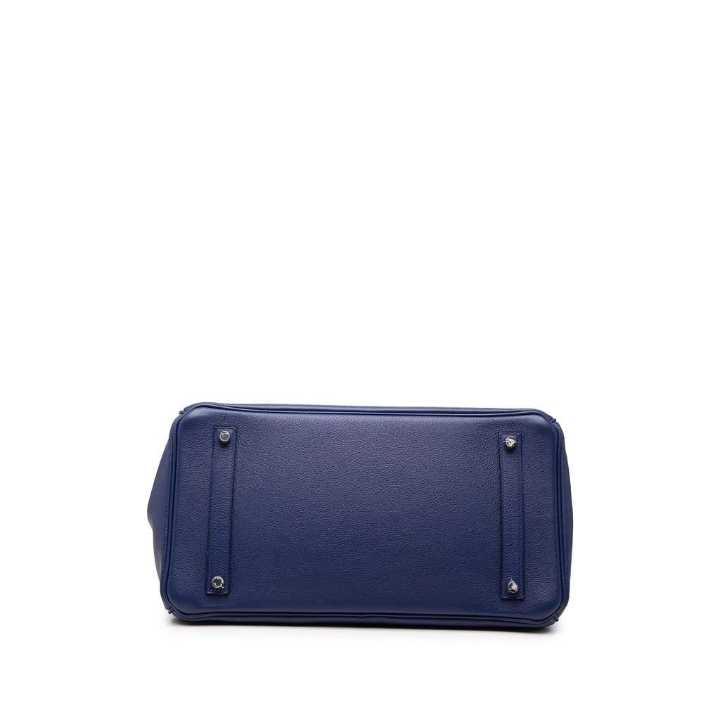 Hermès Limited Edition Taurillon Novillo Sea Surf and Fun Birkin Retourne 35 Blue Leather Very good condition - Inside View