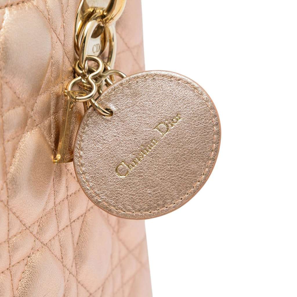 Dior Small Metallic Lambskin Cannage My ABCDior Lady Dior Gold Leather Very good condition - Box View