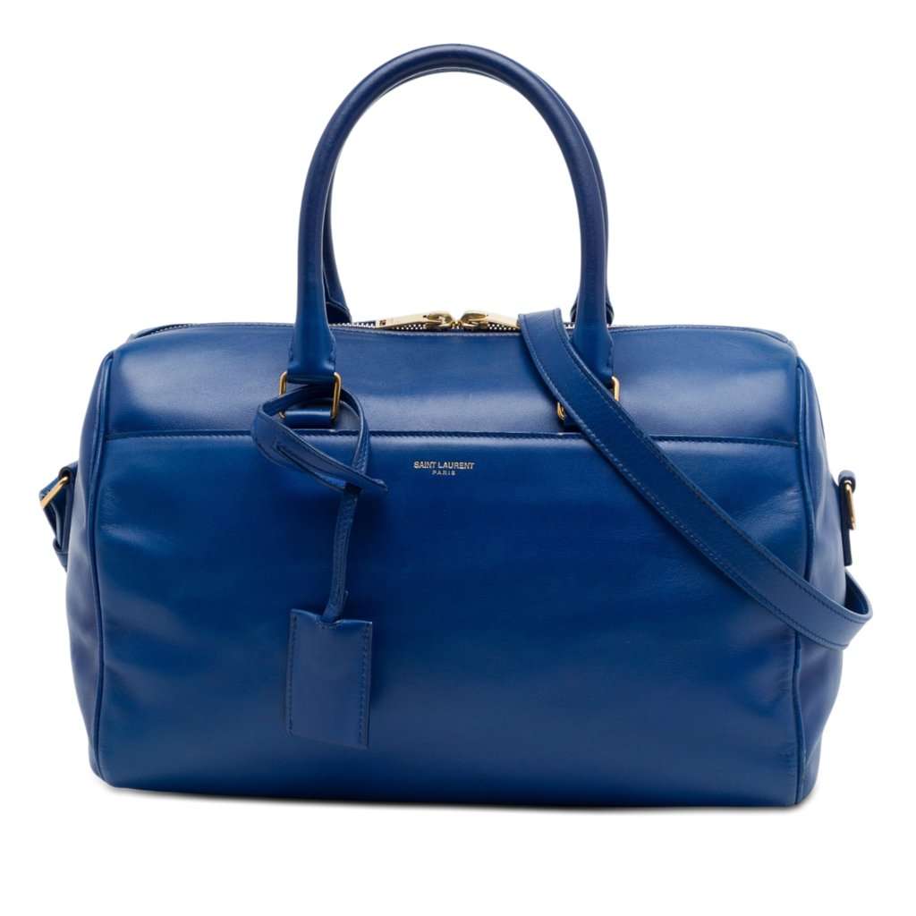 Saint Laurent Leather Classic Duffle 6 Satchel Blue Leather Very good - Front View