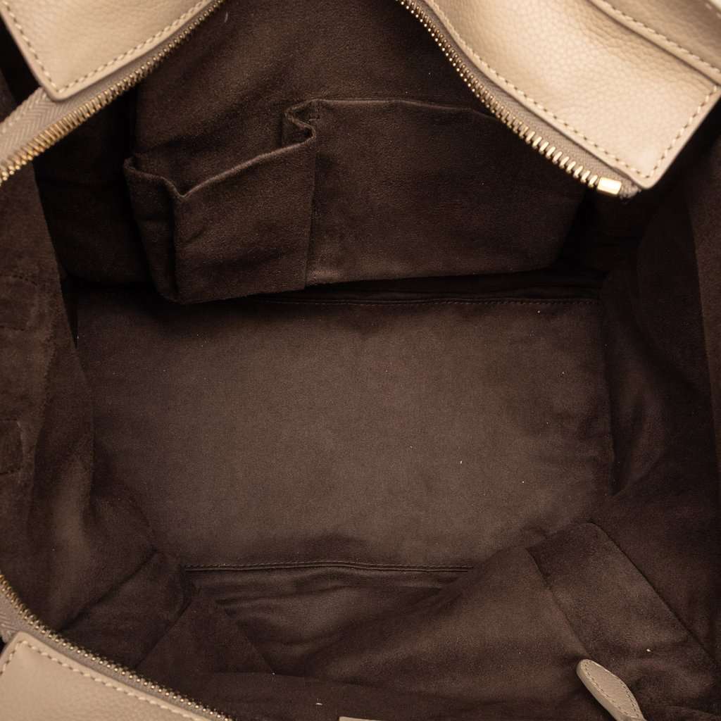 Celine Mini Grained Calfskin Luggage Tote Brown Leather Very good condition - Model View
