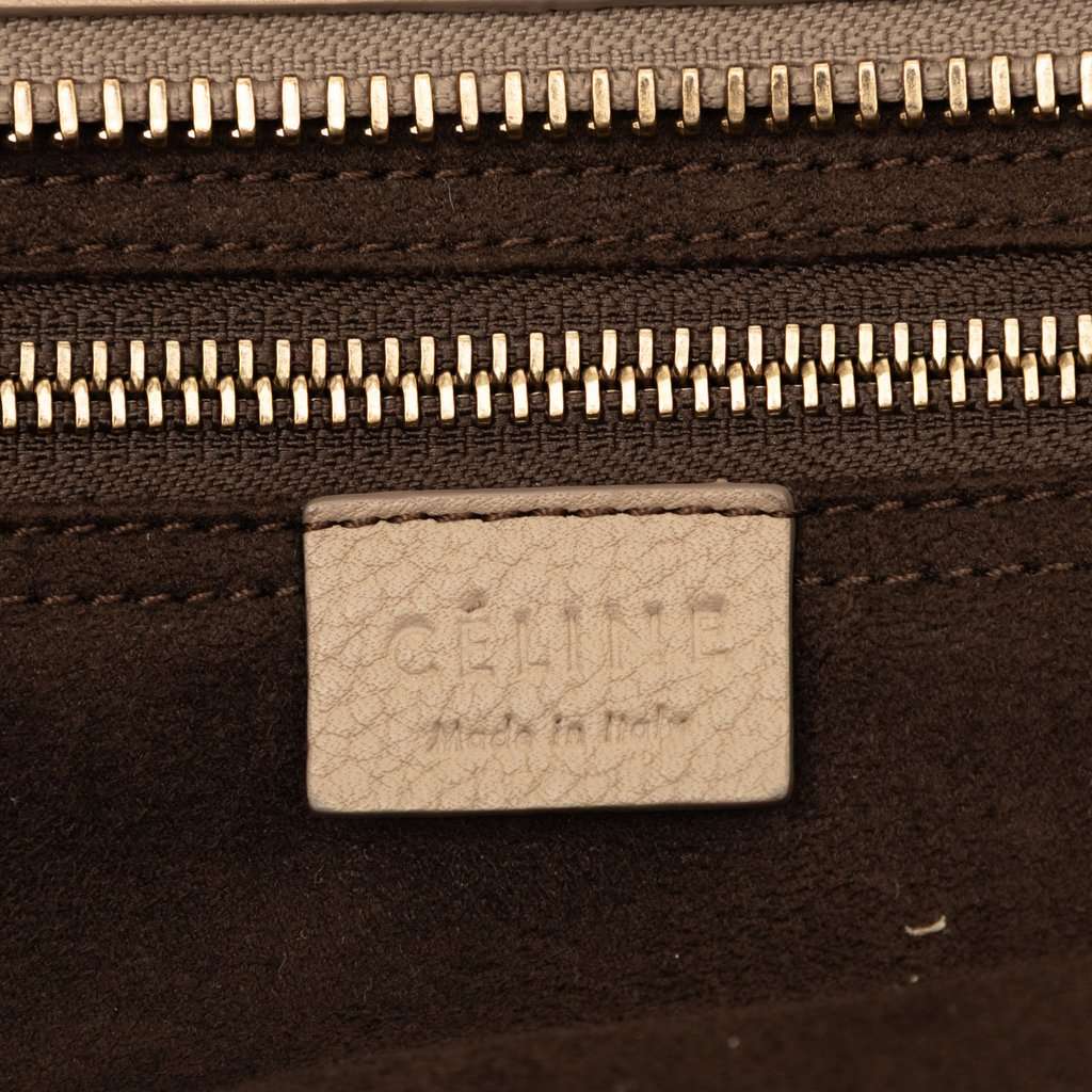 Celine Mini Grained Calfskin Luggage Tote Brown Leather Very good condition - Box View