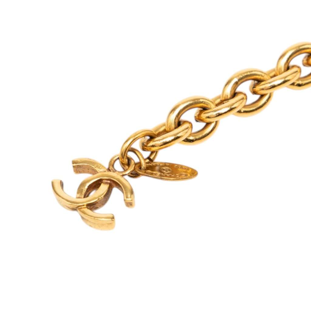 Chanel Gold Plated Quilted CC Triple Chain Belt Gold Metal Very good condition - Back View