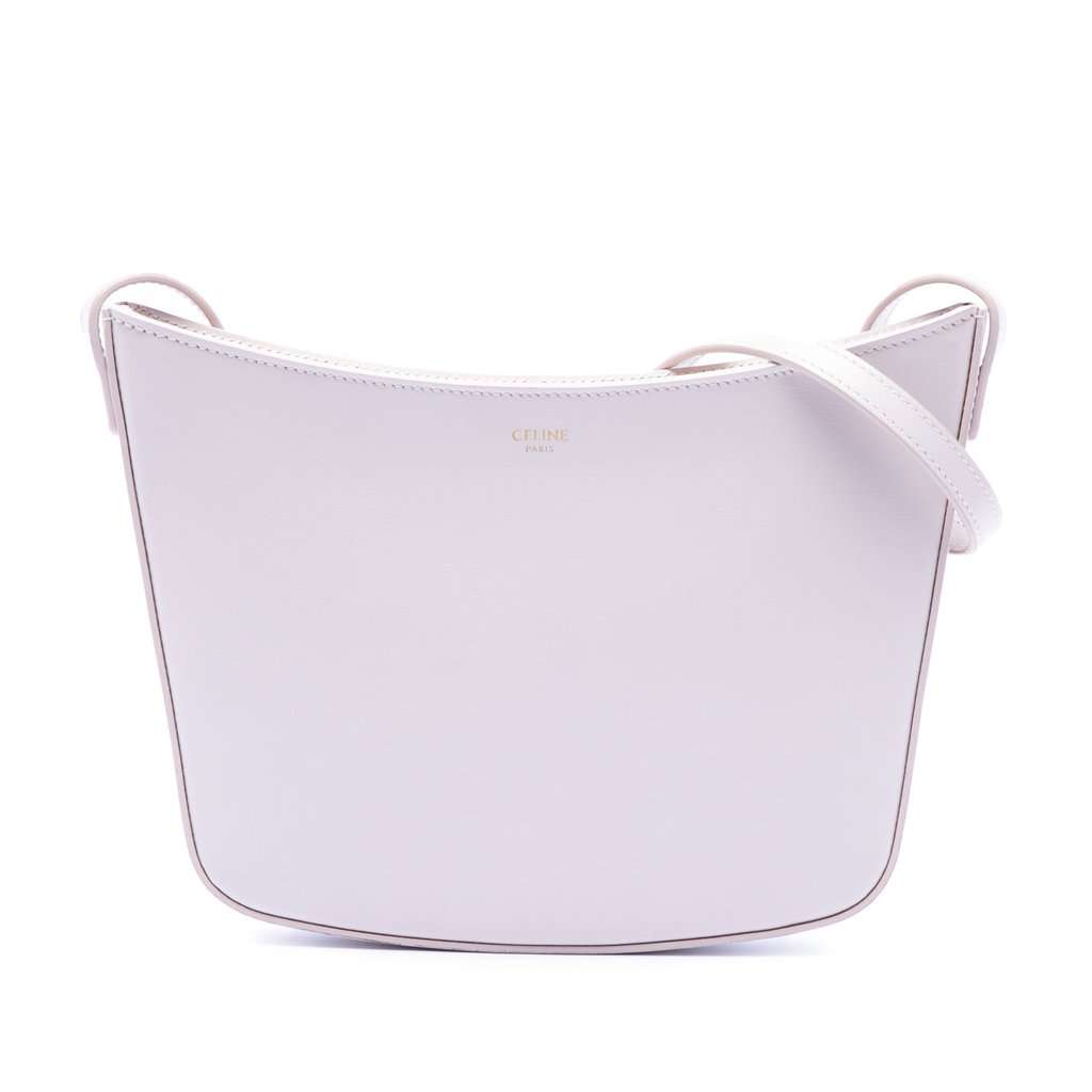 Celine Medium Shiny Calfskin Croque Shoulder Bag Pink Leather Very good condition - Front View