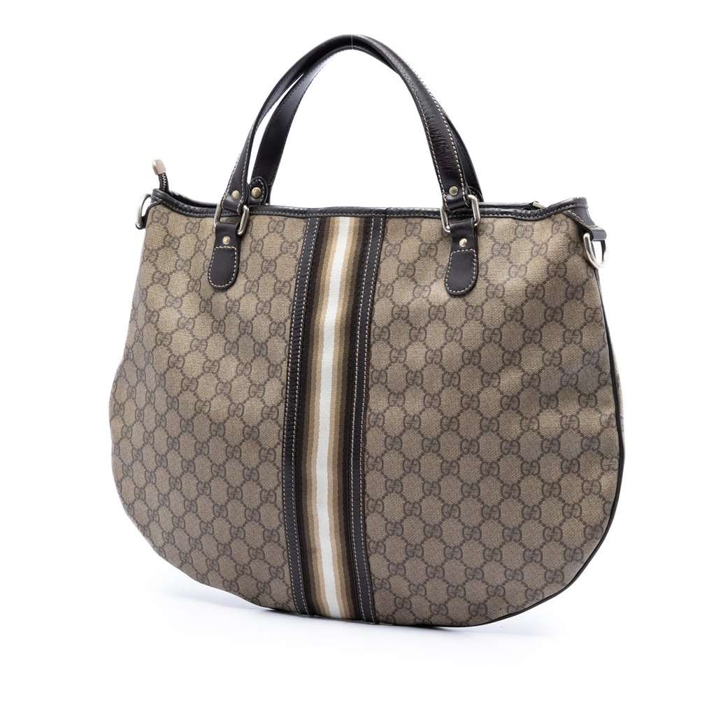 Gucci GG Supreme Web Hobo Beige Very good condition - Back View