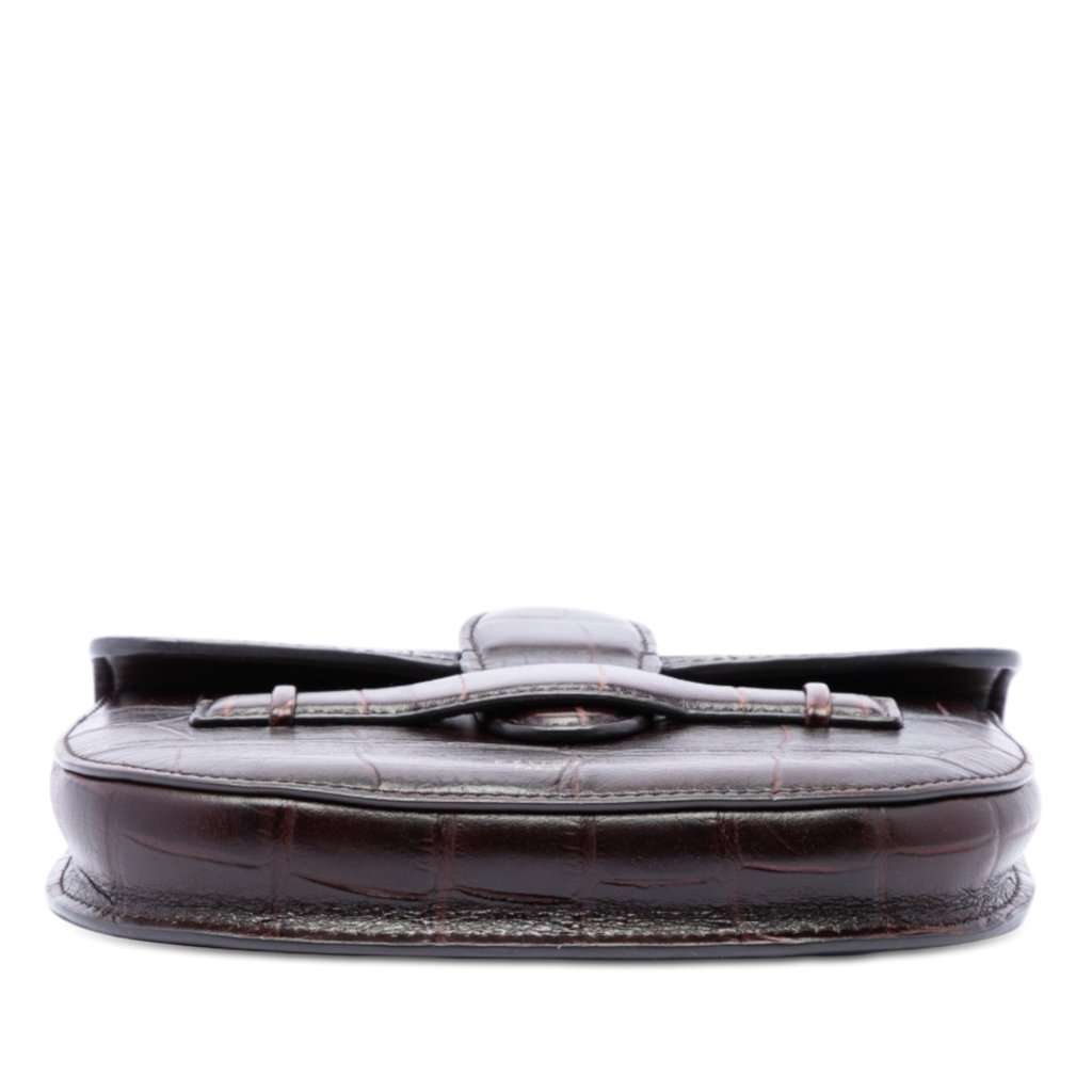 Celine Mini Embossed Calfskin Symmetrical Crossbody Brown Leather Very good condition - Inside View