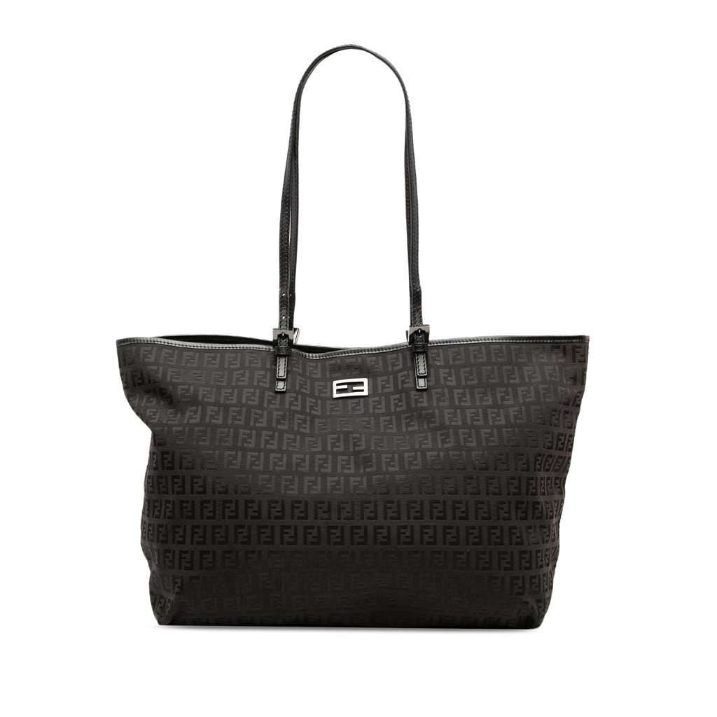 Fendi Zucchino Canvas Tote Black Very good - Front View