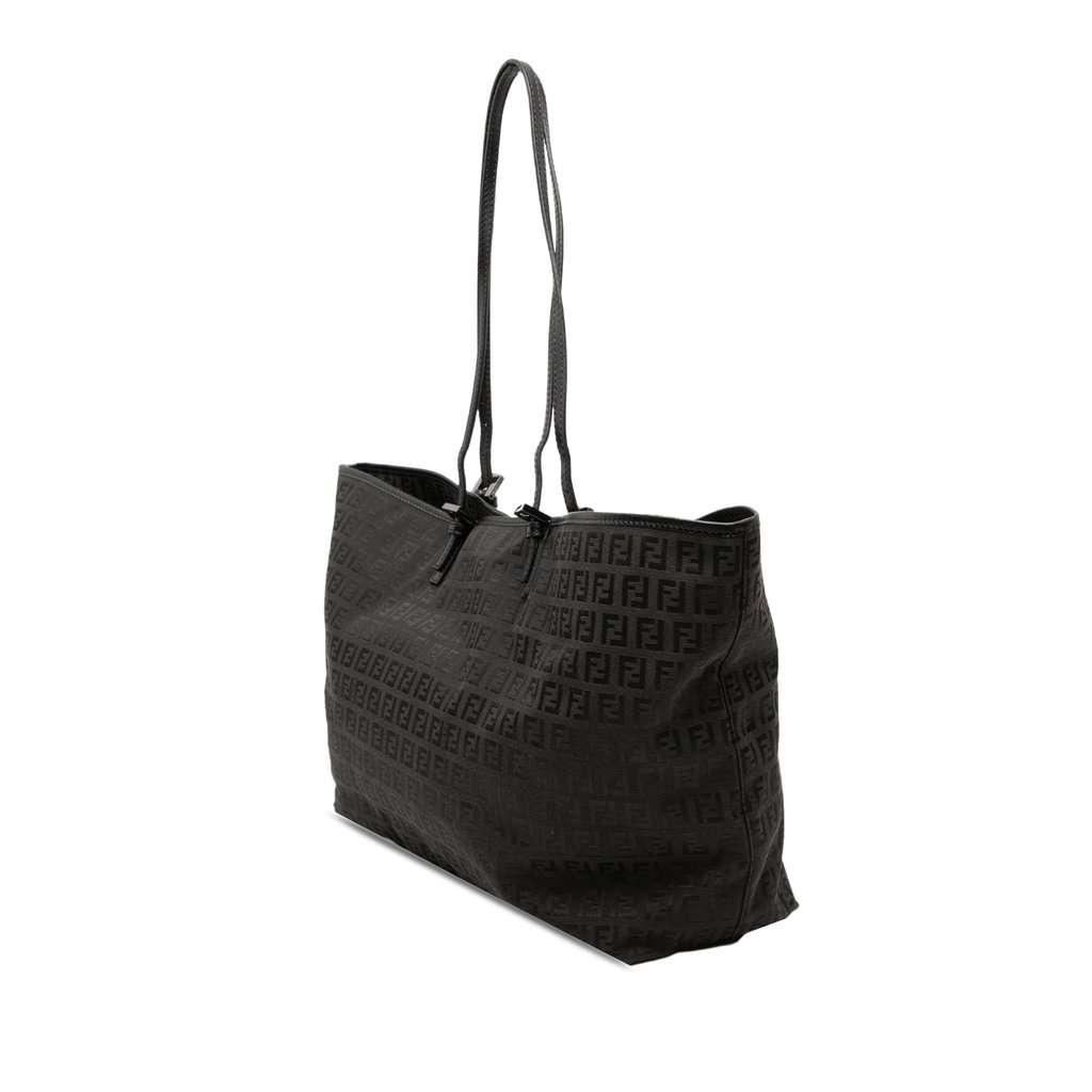 Fendi Zucchino Canvas Tote Black Very good - Back View