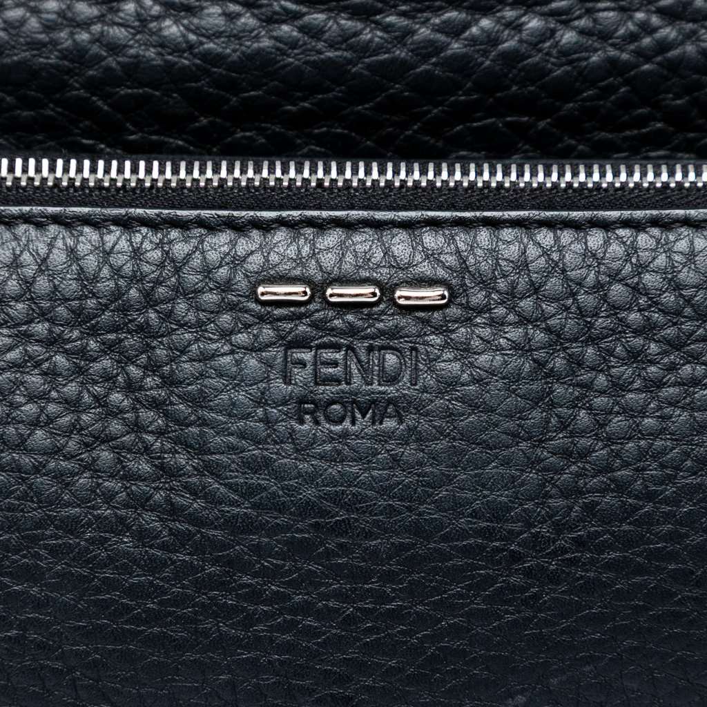 Fendi Calfskin FF 1974 Flat Pouch Crossbody Black Leather Very good condition - Box View