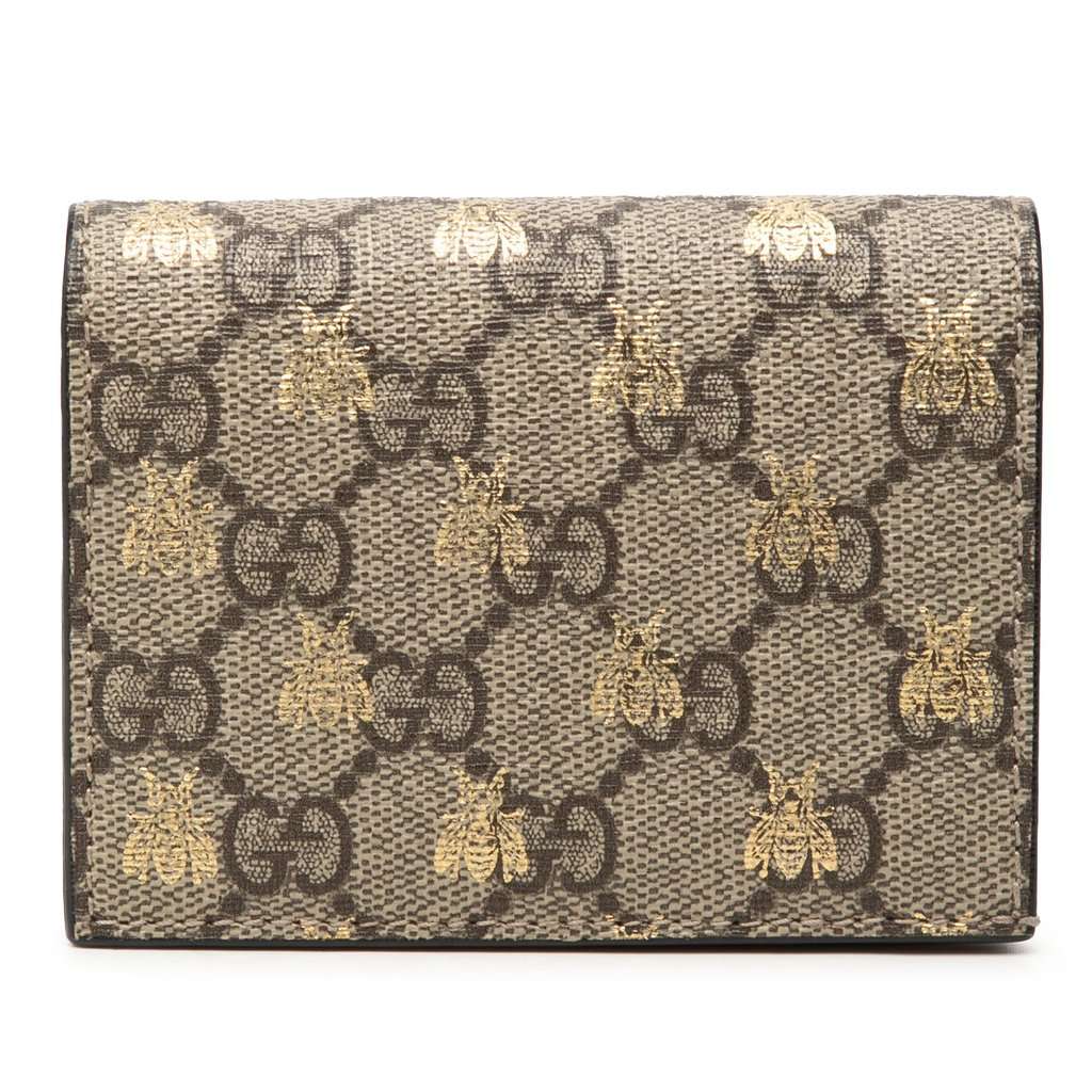 Gucci GG Supreme Bees Bifold Wallet Beige Very good - Front View