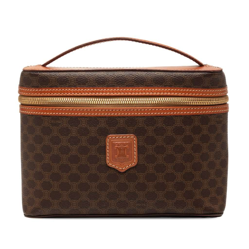Celine Macadam Coated Canvas Vanity Bag Brown Good condition - Front View