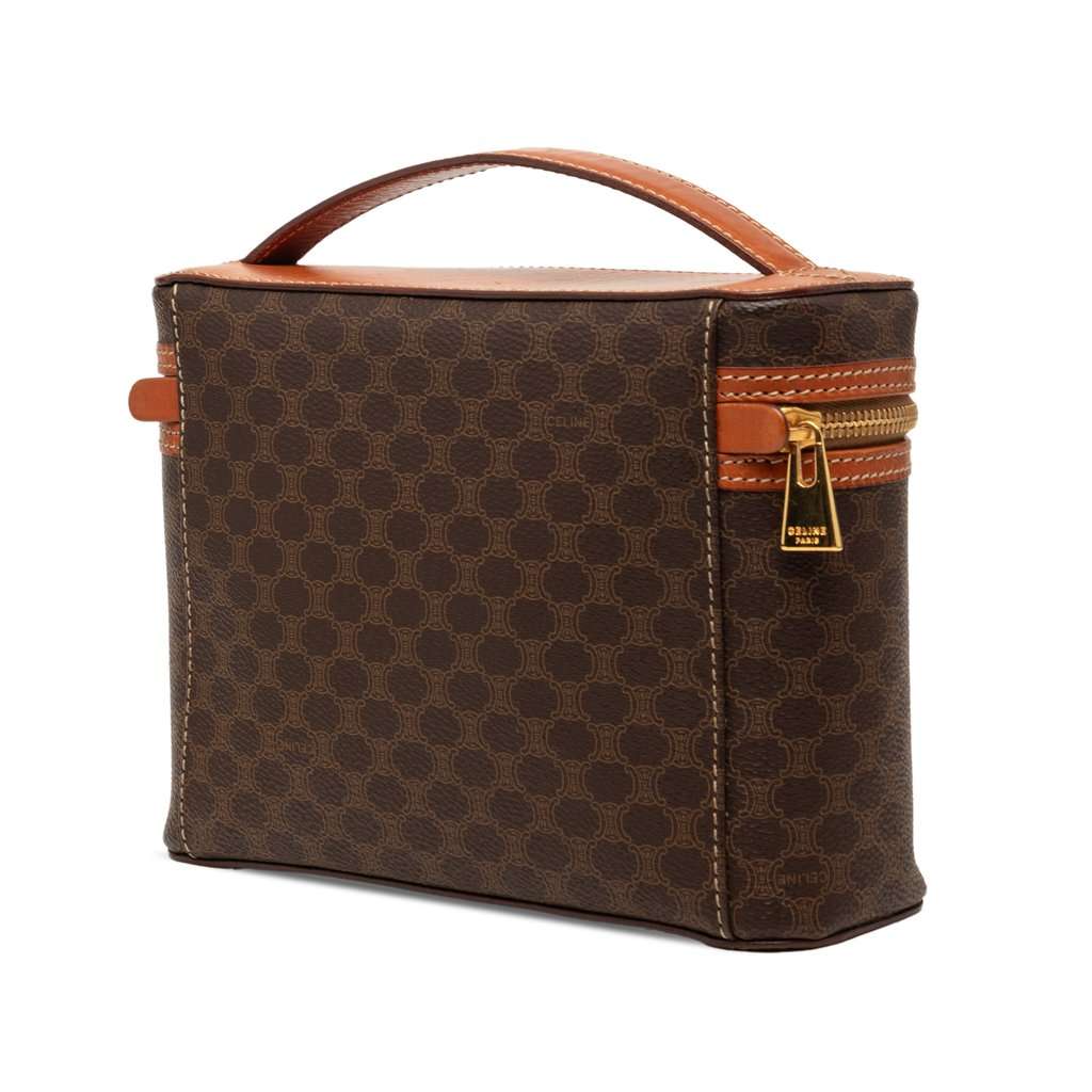 Celine Macadam Coated Canvas Vanity Bag Brown Good condition - Back View
