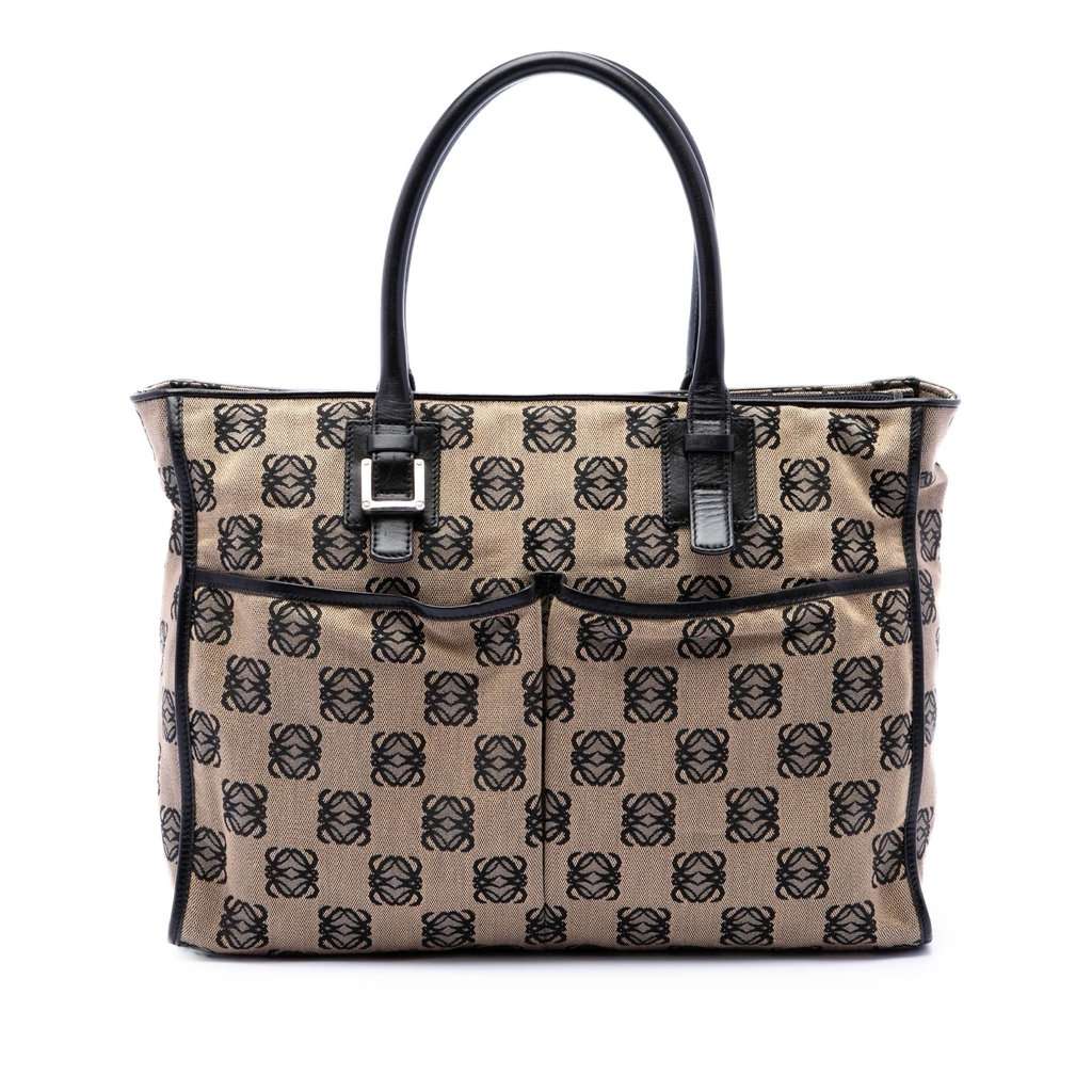 Loewe Anagram Canvas Repeat Tote Beige Very good - Front View