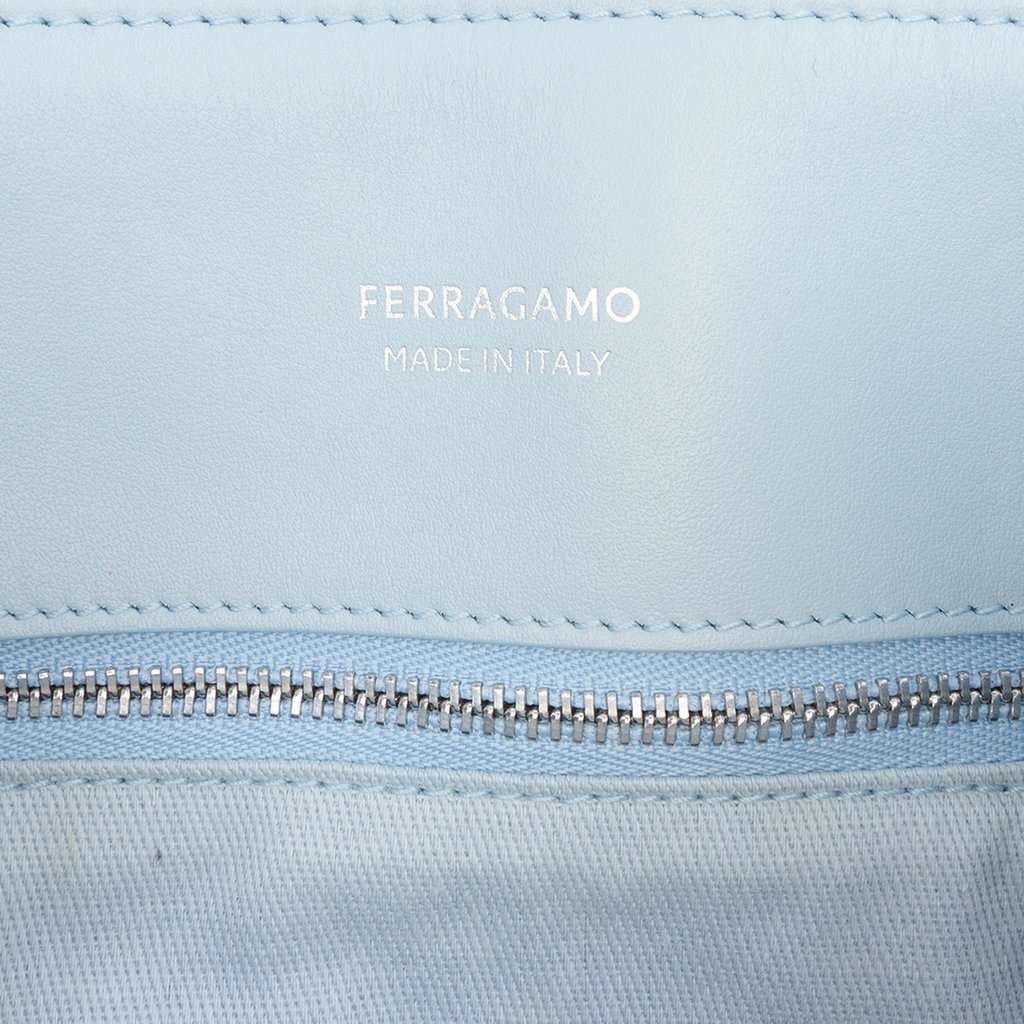Ferragamo Ferragamos Creations Medium Raffia Shopping Tote Beige Very good condition - Box View