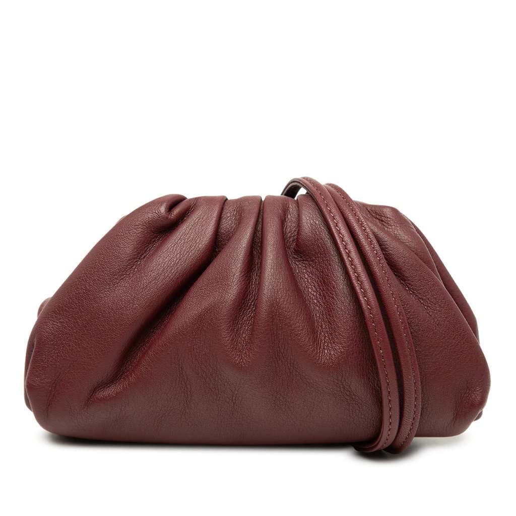 Bottega Veneta Lambskin The Extra Mini Pouch Crossbody Red Leather Very good condition - Front View