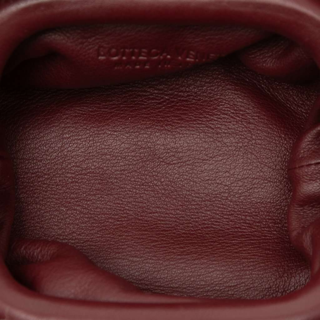 Bottega Veneta Lambskin The Extra Mini Pouch Crossbody Red Leather Very good condition - Model View
