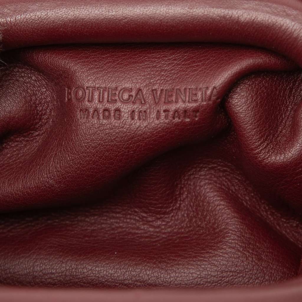 Bottega Veneta Lambskin The Extra Mini Pouch Crossbody Red Leather Very good condition - Box View