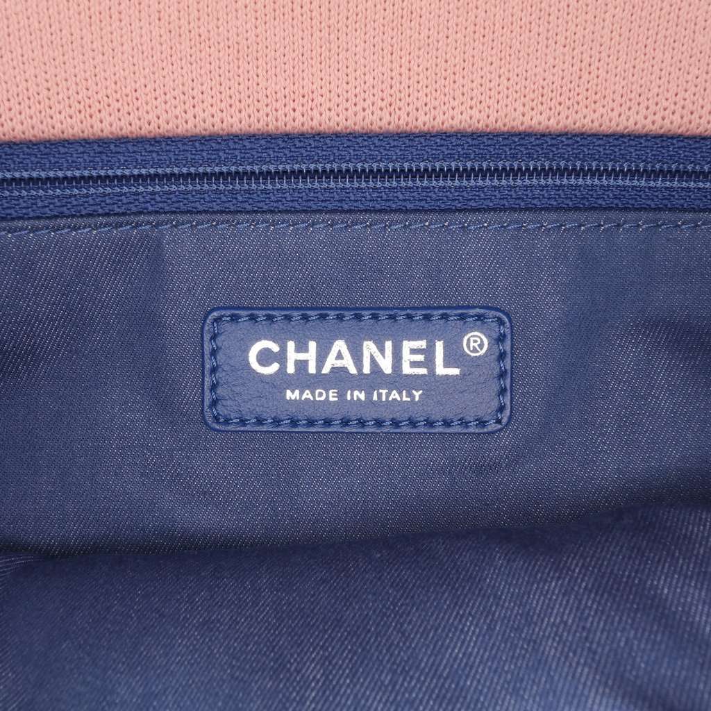 Chanel Jumbo Stripe Jersey Felt and Rope Flap Pink Very good - Box View