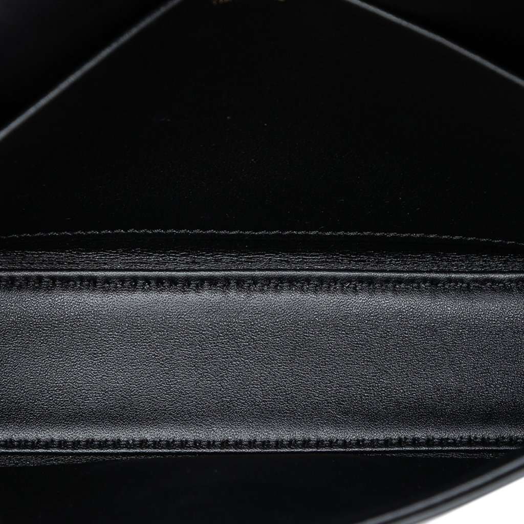 Celine Shiny Calfskin Triomphe Claude Shoulder Bag Black Leather Very good condition - Model View