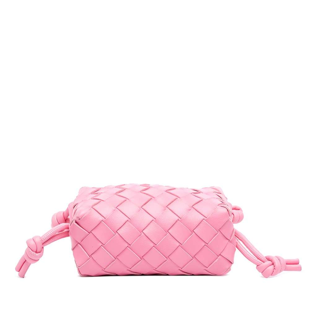 Bottega Veneta Candy Lambskin Intrecciato Loop Camera Bag Pink Leather Very good condition - Inside View