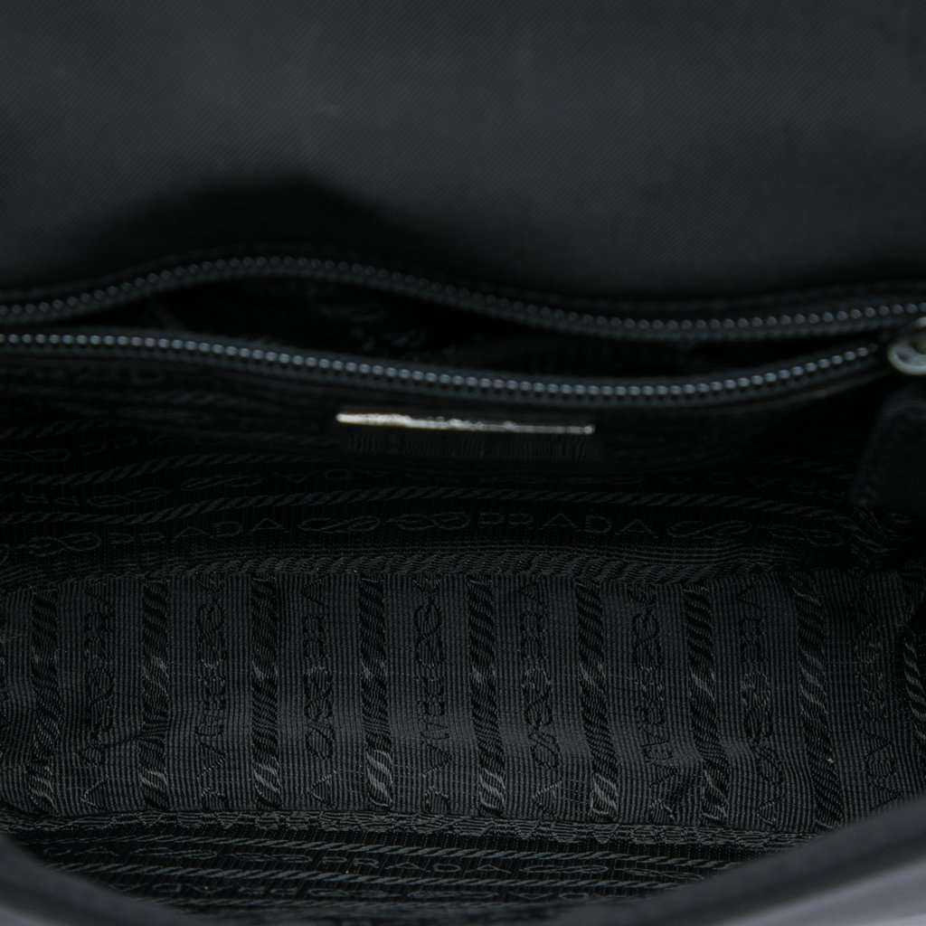 Prada Tessuto Flap Crossbody Black Very good - Model View