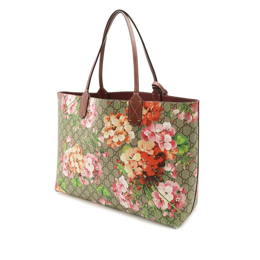 Gucci GG Supreme Blooms Reversible Tote Beige Very good condition - Back View