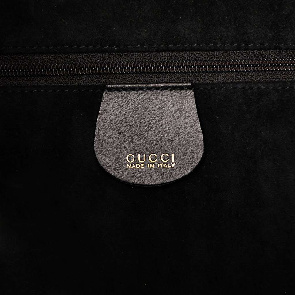 Gucci Woven Leather Bamboo Satchel Brown Leather Very good condition - Box View
