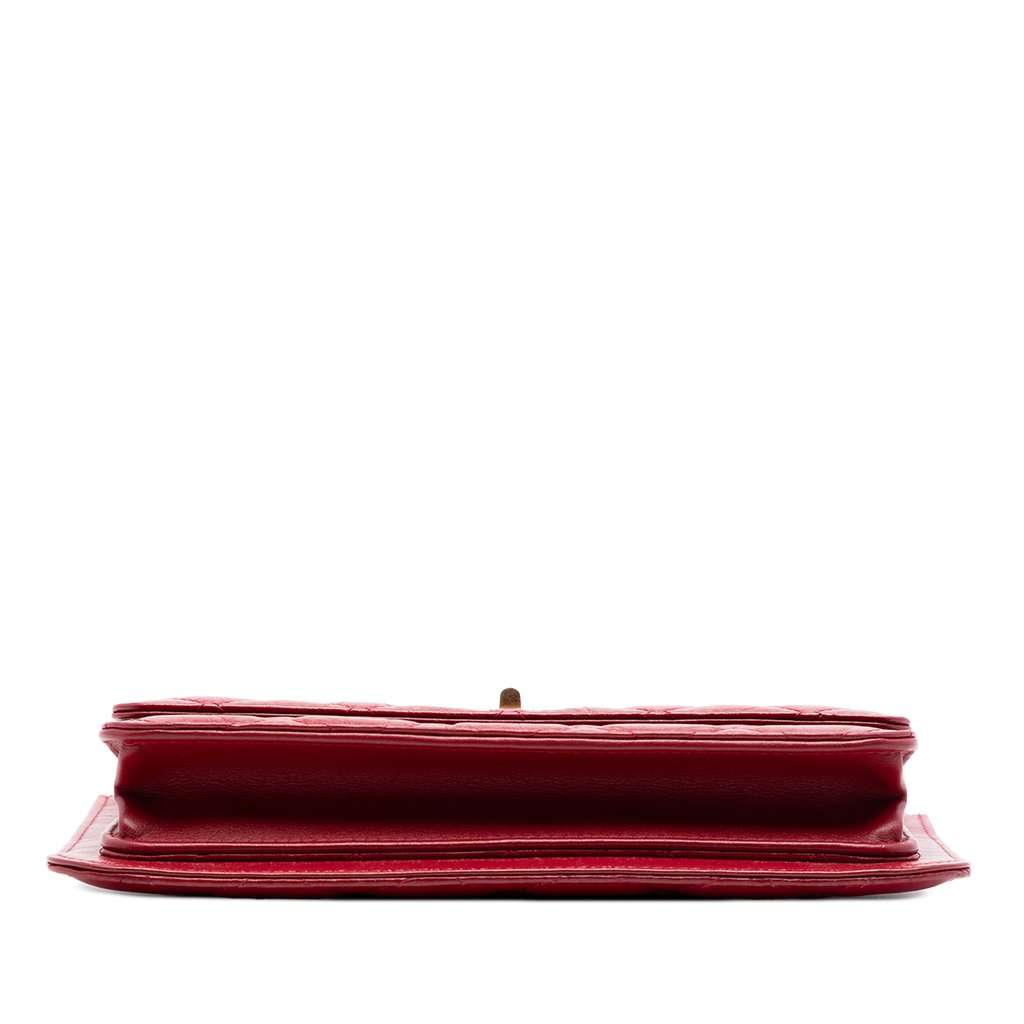 Chanel Quilted Aged Calfskin Reissue 2.55 Wallet on Chain Red Leather Very good condition - Inside View