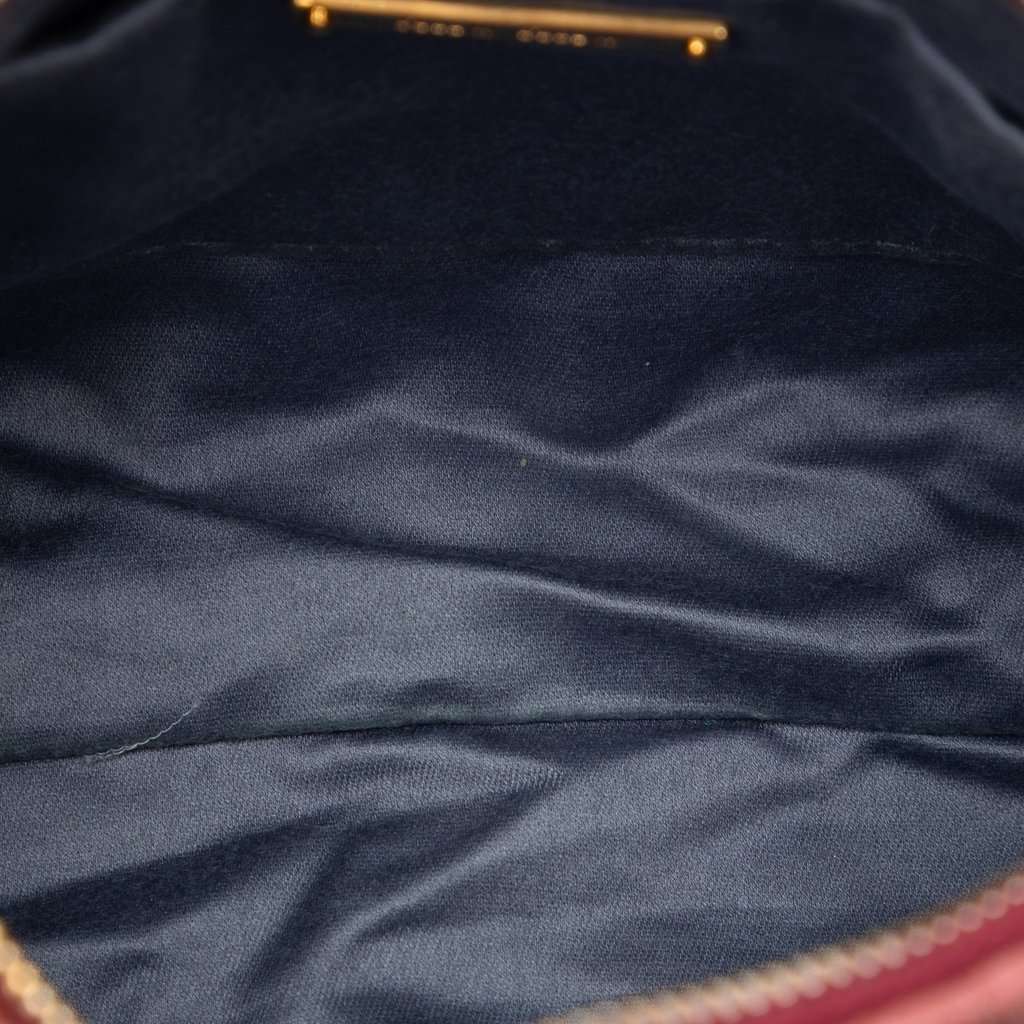 Miu Miu Matelasse Leather Shoulder Bag Red Leather Very good - Model View