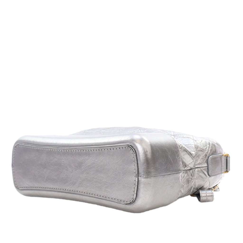 Chanel Medium Aged Calfskin Gabrielle Hobo Silver Leather Very good condition - Box View