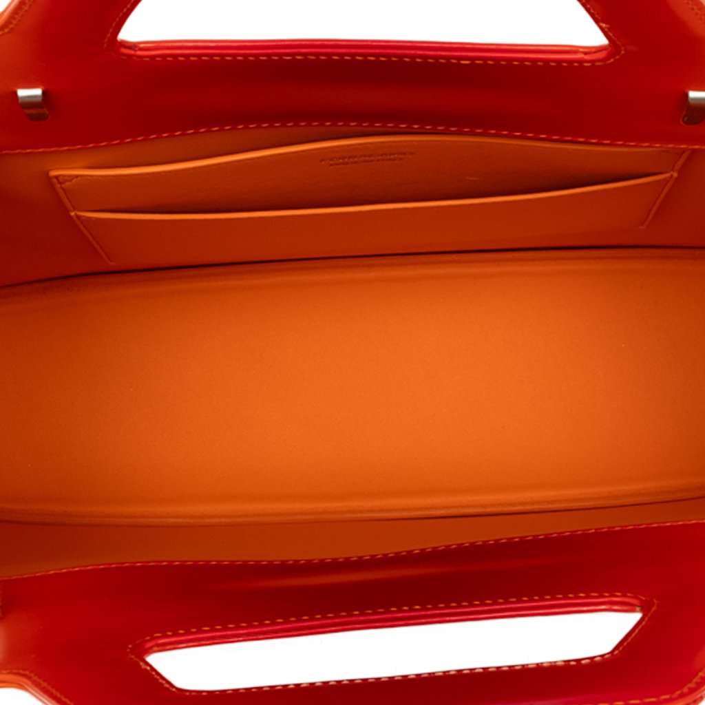 Salvatore Ferragamo Gradient Brushed Calfskin Gancini Wanda Top Handle Bag Orange Leather Very good - Model View
