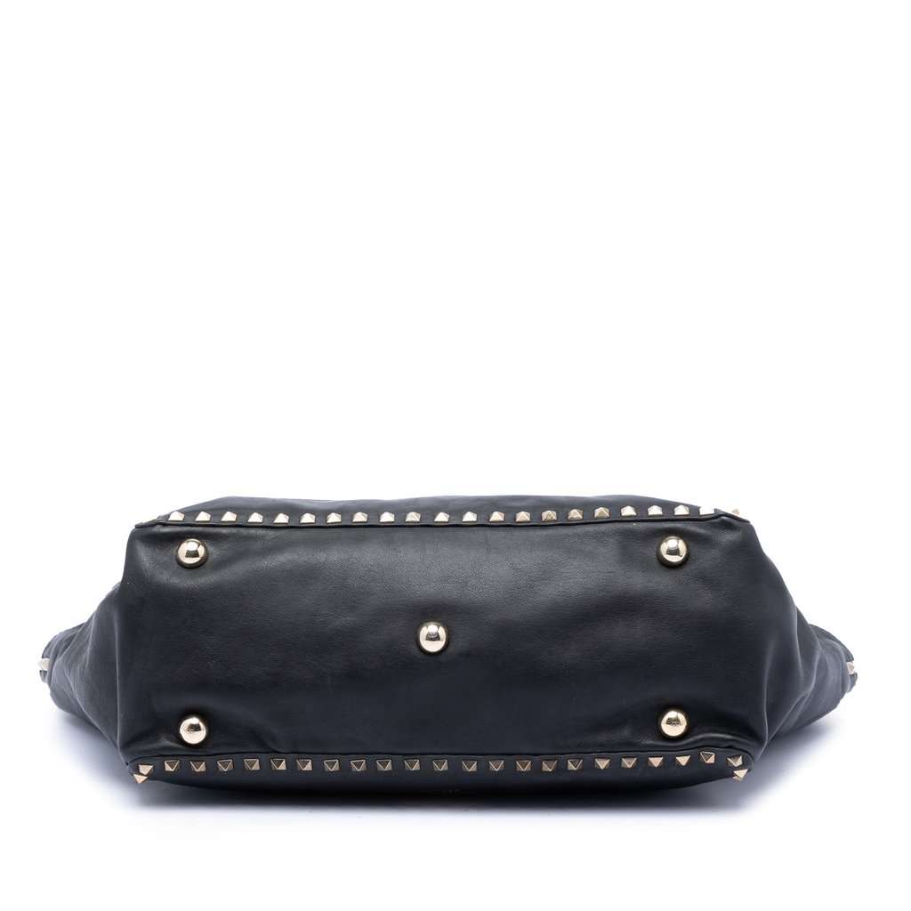 Valentino Medium Leather Rockstud Trapeze Satchel Black Leather Good condition - Inside View