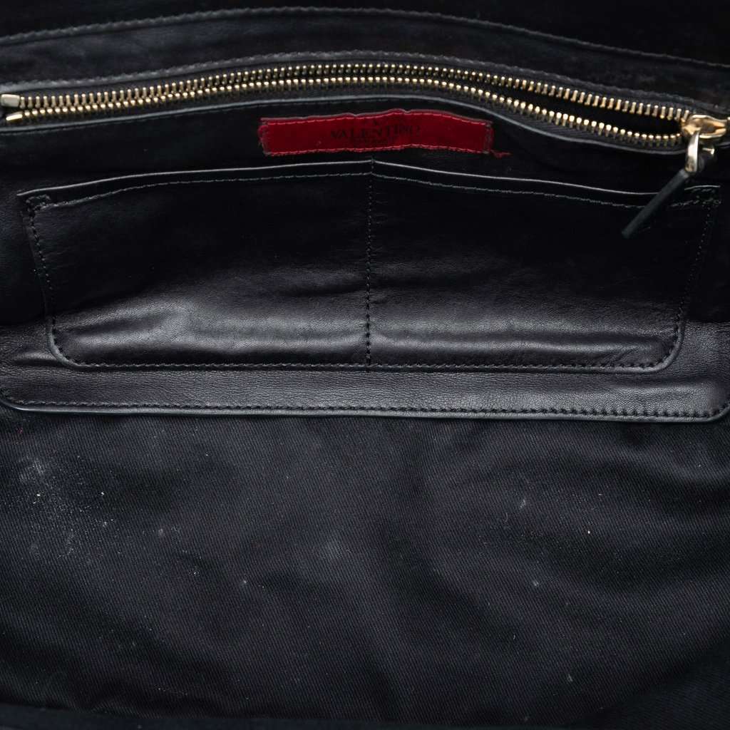 Valentino Medium Leather Rockstud Trapeze Satchel Black Leather Good condition - Model View