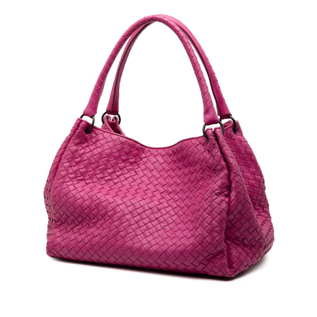 Bottega Veneta Nappa Intrecciato Parachute Tote Pink Leather Very good condition - Back View