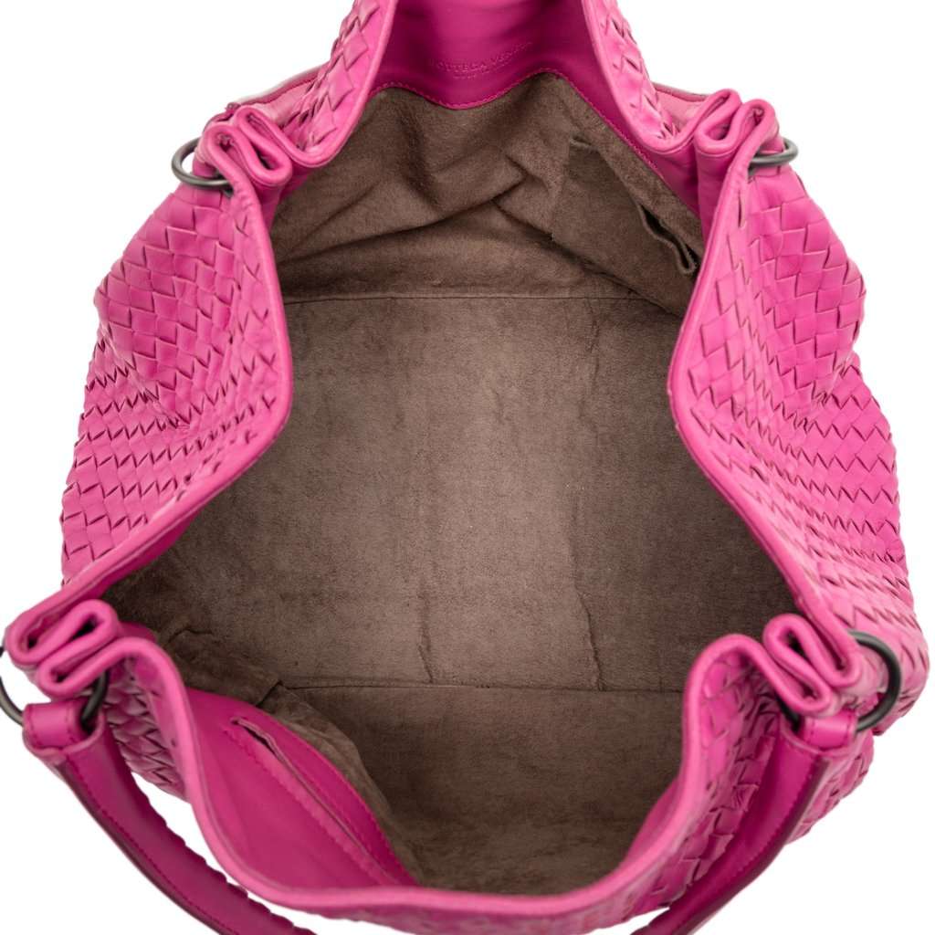 Bottega Veneta Nappa Intrecciato Parachute Tote Pink Leather Very good condition - Model View