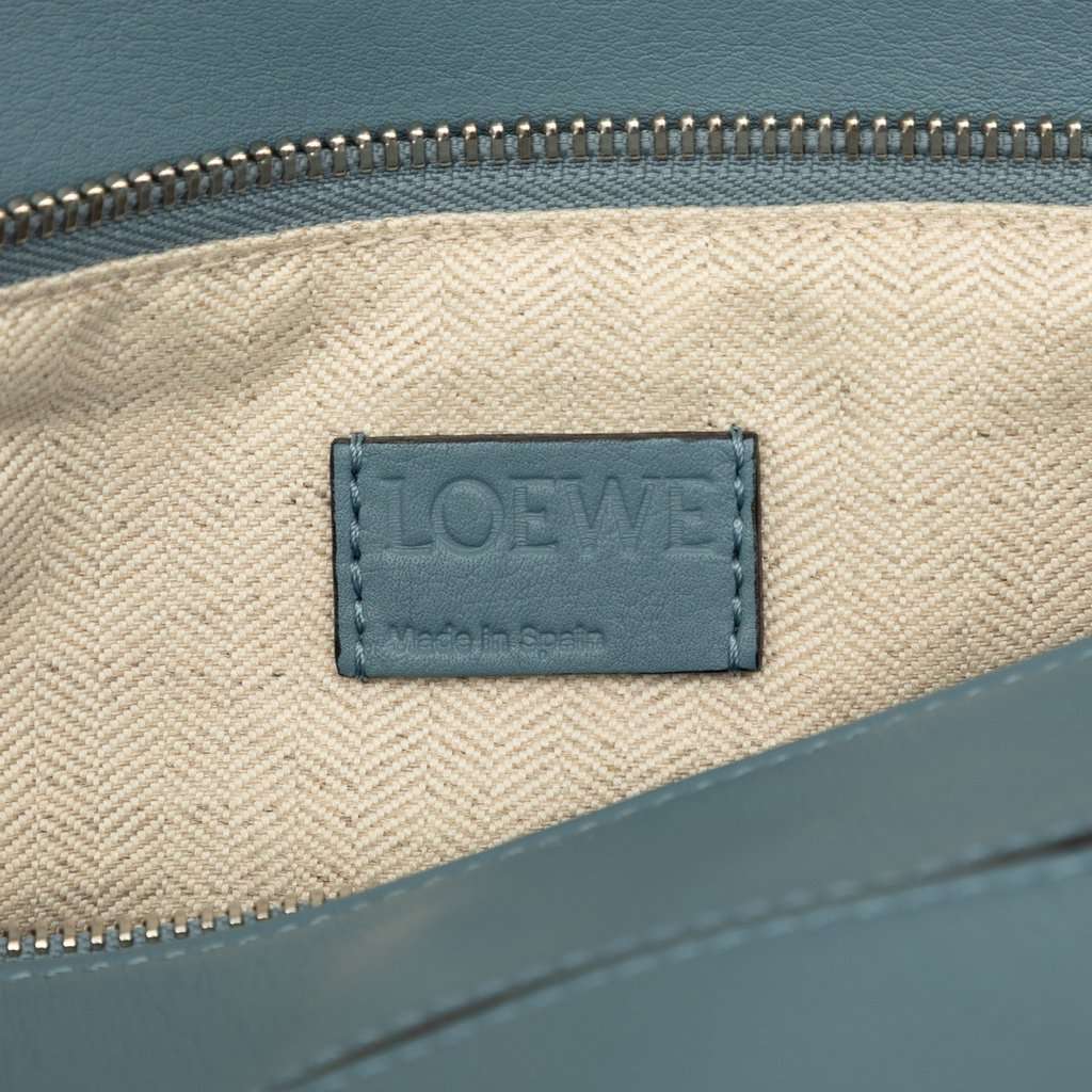 LOEWE Medium Calfskin Puzzle Satchel Blue Leather Very good - Box View