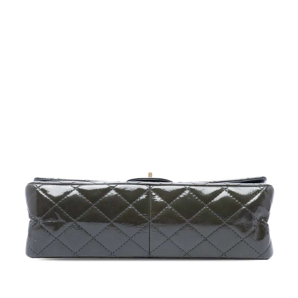 Chanel Quilted Patent Reissue 2.55 Double Flap 226 Green Leather Very good condition - Inside View