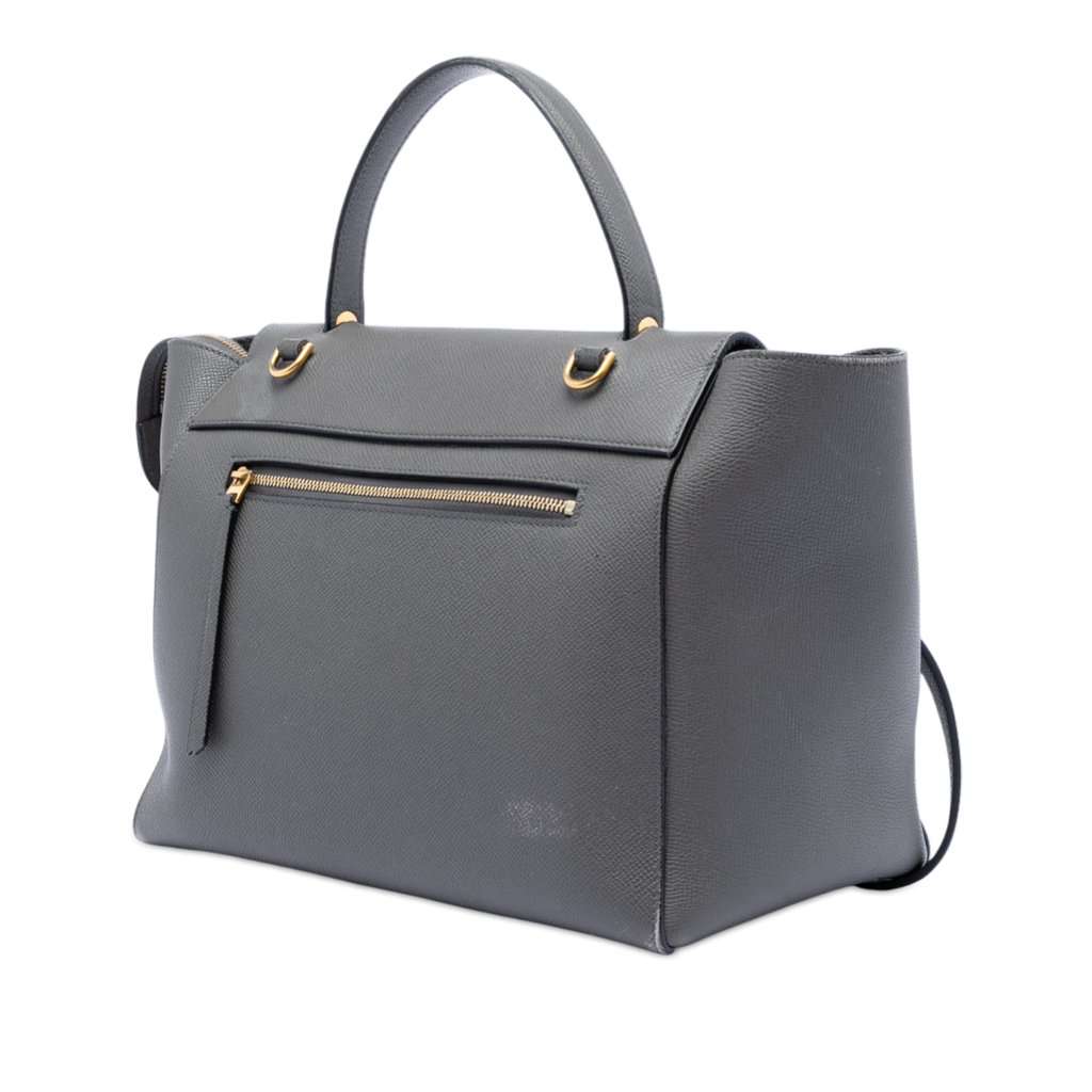 Celine Mini Grained Calfskin Belt Bag Green Leather Very good condition - Back View