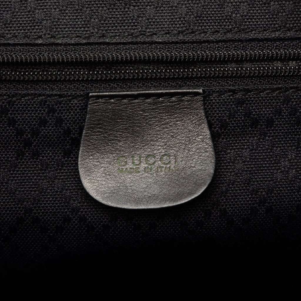Gucci Calfskin Bamboo Drawstring Backpack Black Leather Good condition - Box View