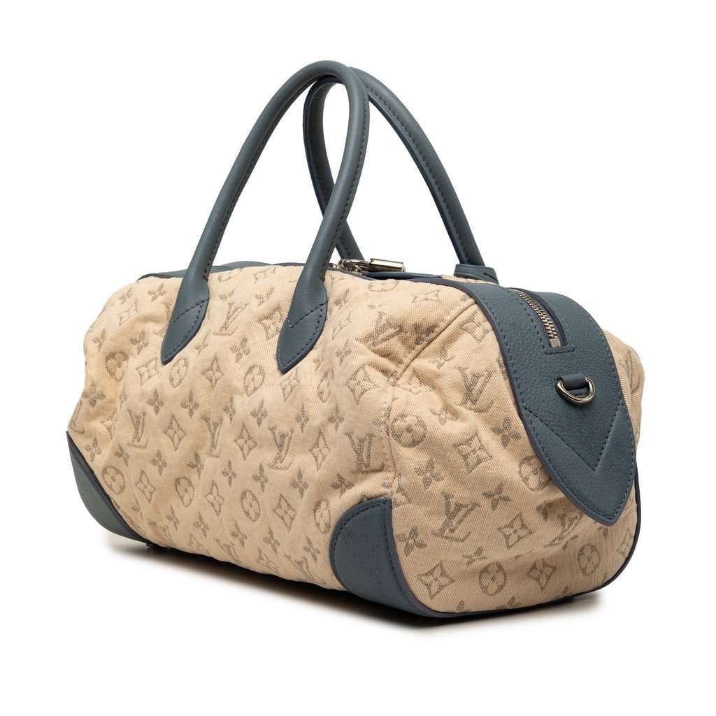 Louis Vuitton Monogram Denim Speedy Round GM Beige Very good - Back View