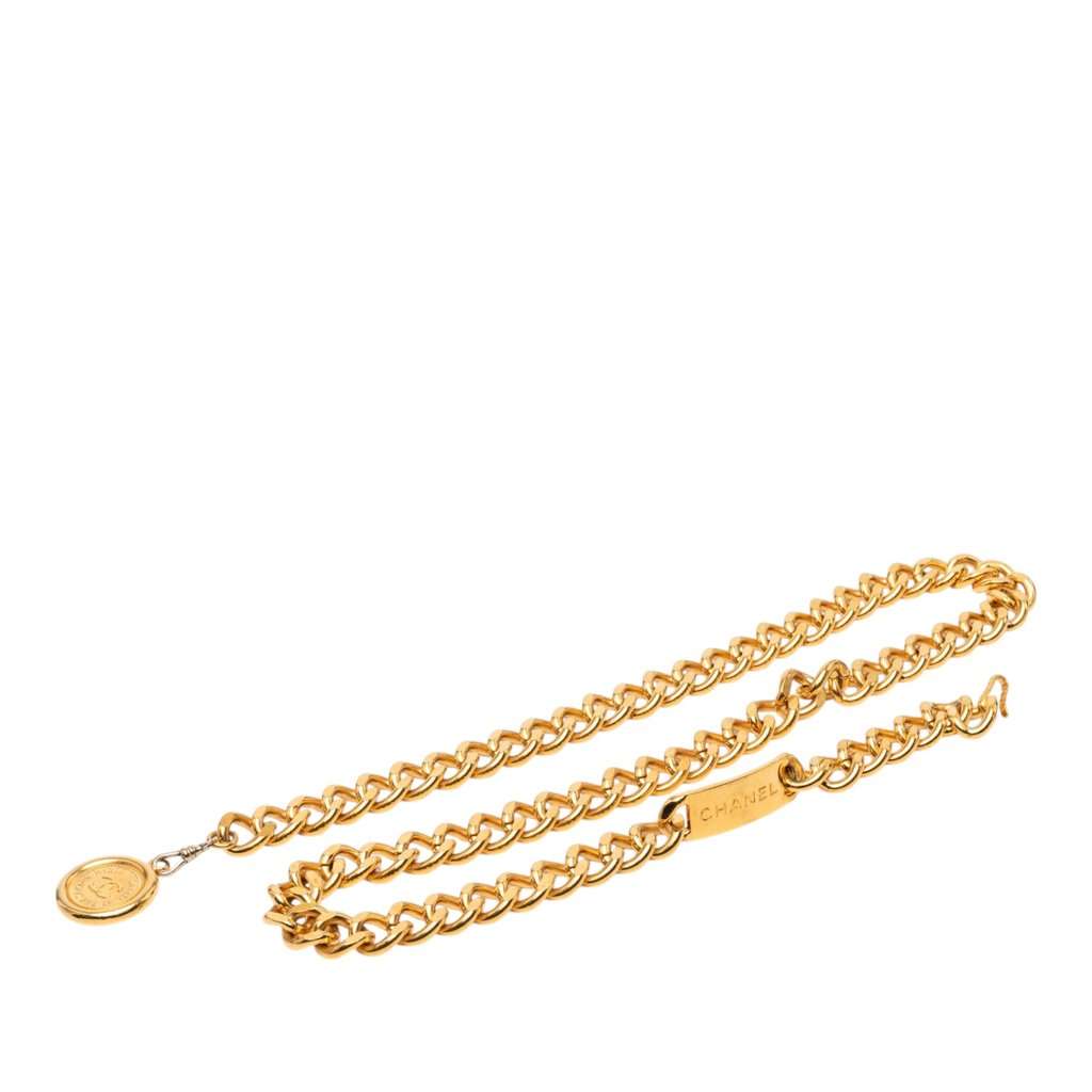 Chanel CC Gold Plated 31 Rue Cambon Medallion Chain Belt Gold Metal Very good - Front View