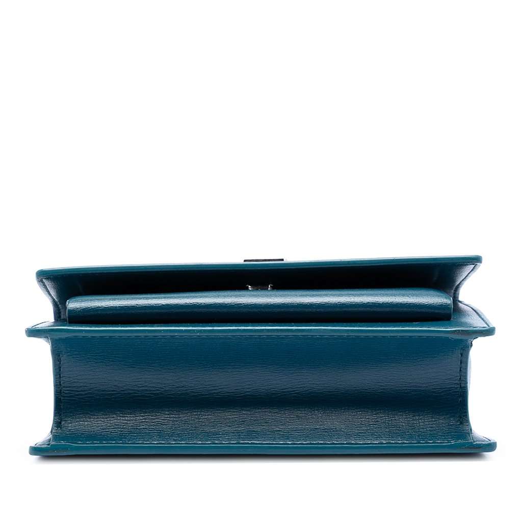 Saint Laurent Mini Calfskin Monogram Sunset Wallet on Chain Blue Leather Very good condition - Inside View