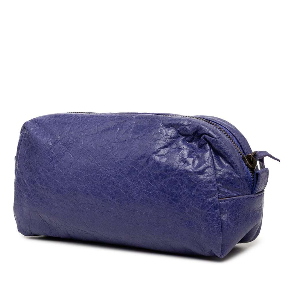 Balenciaga Lambskin Motocross Classic Pencil Case M Purple Leather Very good condition - Back View