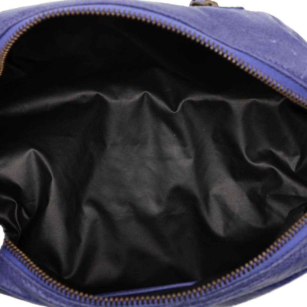Balenciaga Lambskin Motocross Classic Pencil Case M Purple Leather Very good condition - Model View